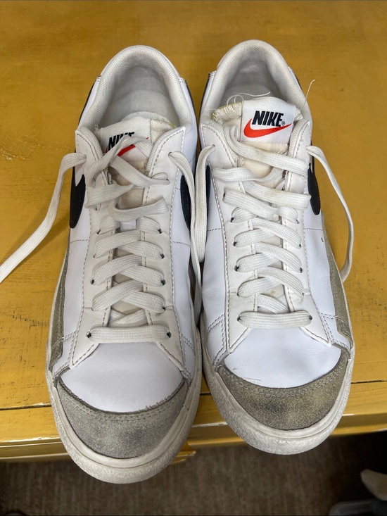 Nike Shoes - Nike White Sneakers with Black Swoosh and Gray Suede Accents